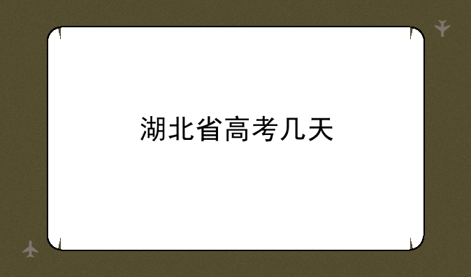 湖北省高考几天