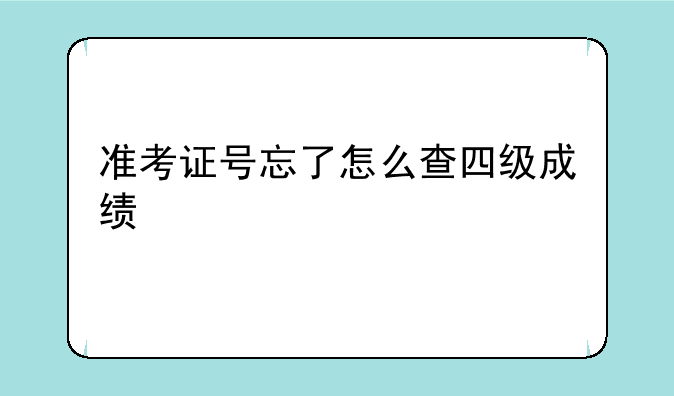 准考证号忘了怎么查四级成绩