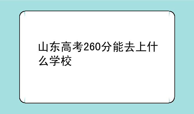 山东高考260分能去上什么学校