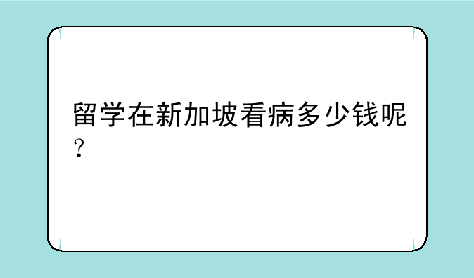 留学在新加坡看病多少钱呢？