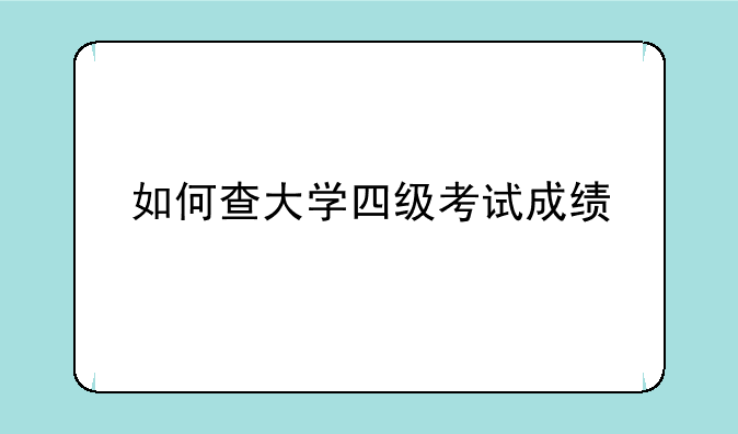 如何查大学四级考试成绩