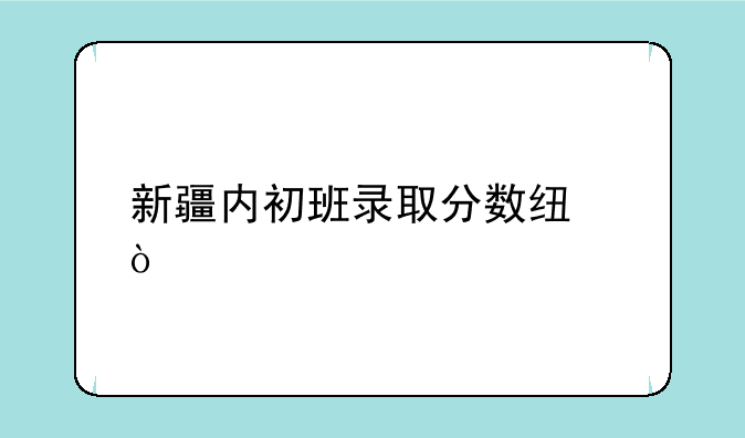 新疆内初班录取分数线？