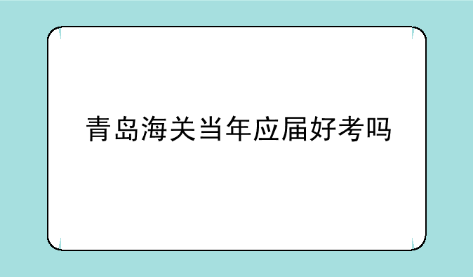 青岛海关当年应届好考吗