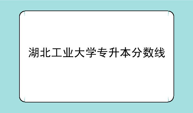 湖北工业大学专升本分数线
