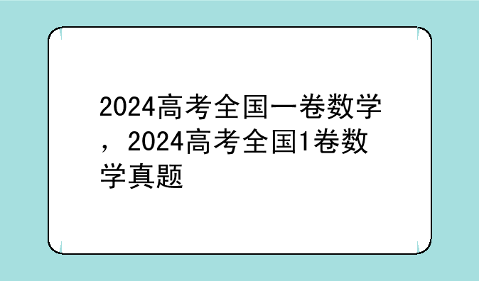 2024高考全国一卷数学，2024高考全国1卷数学真题