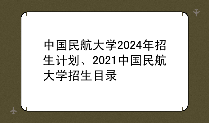 中国民航大学2024年招生计划、2021中国民航大学招生目录