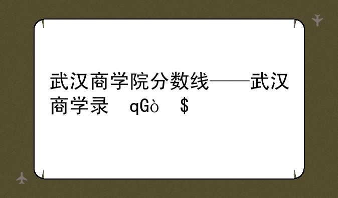 武汉商学院分数线——武汉商学录取分数线