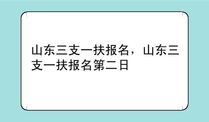 山东三支一扶报名，山东三支一扶报名第二日