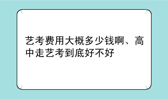 艺考费用大概多少钱啊、高中走艺考到底好不好